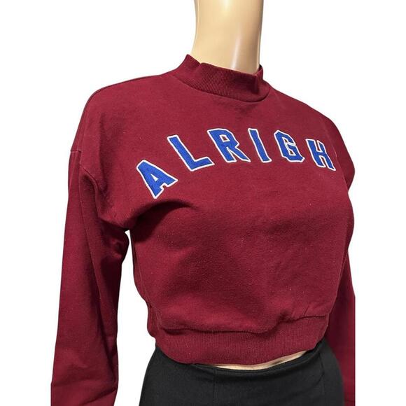 ALRIGHT Cropped Sweatshirt - Vintage Style - Picture 2 of 5
